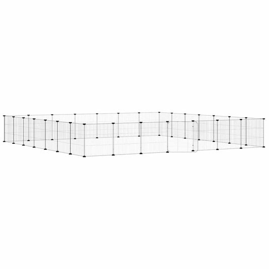 28-tlg. Haustierkäfig mit Tür Schwarz 35x35 cm Stahl