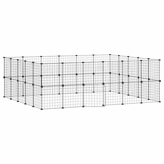 44-tlg. Haustierkäfig mit Tür Schwarz 35x35 cm Stahl