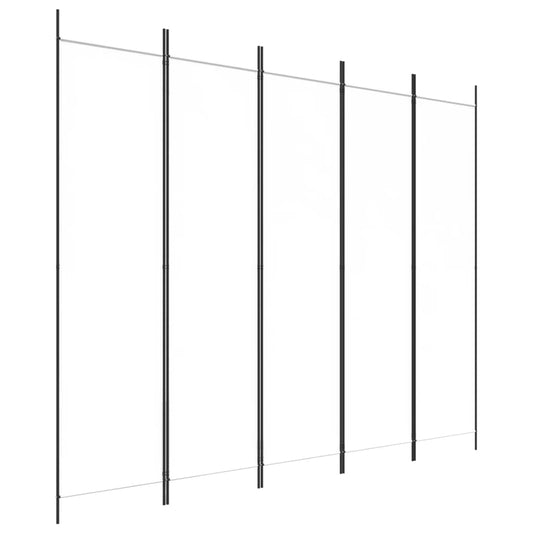 5-tlg. Paravent Weiß 250x200 cm Stoff