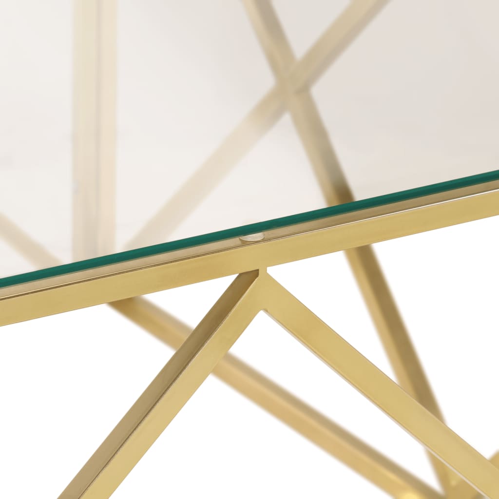 Couchtisch Golden Edelstahl und Hartglas