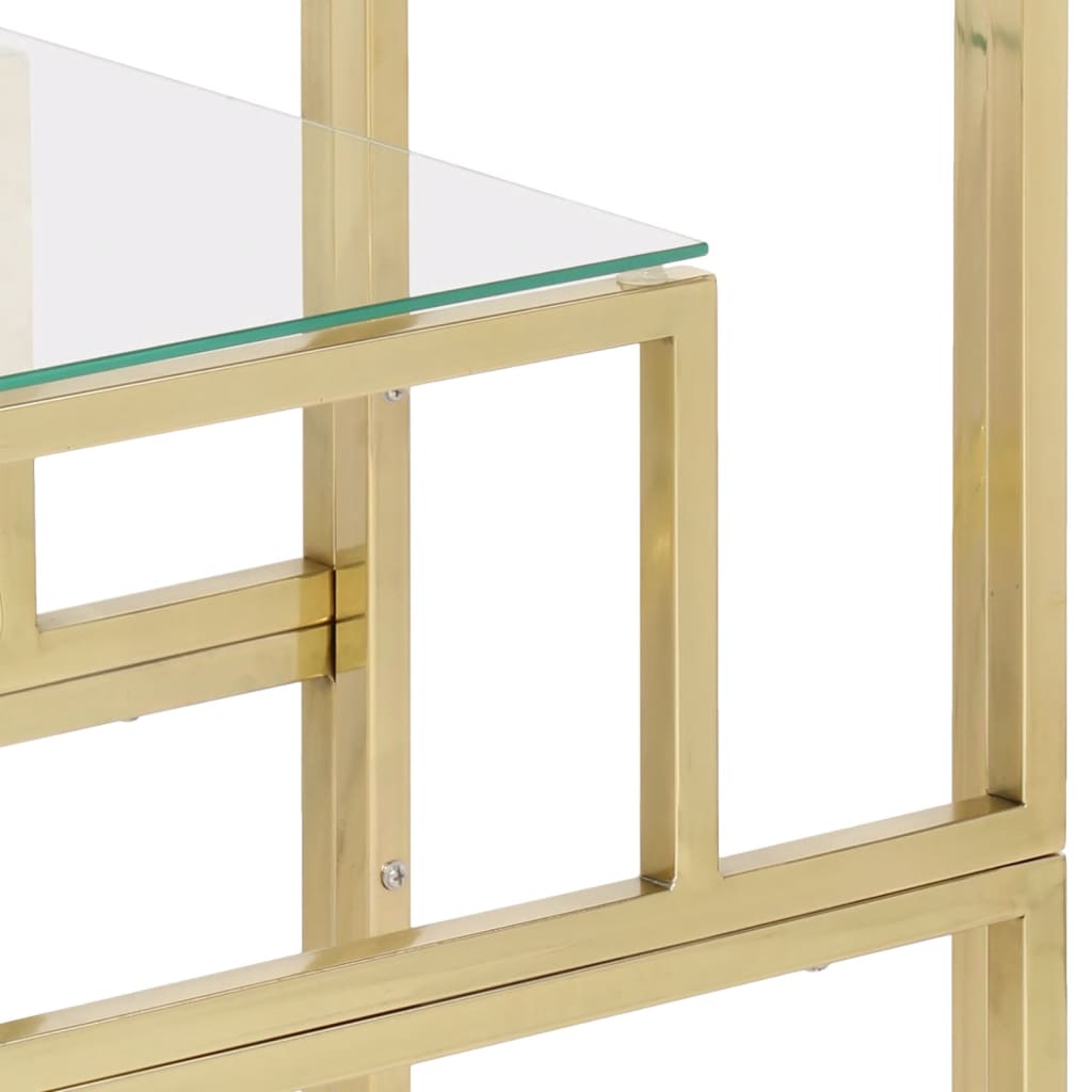 Konsolentisch Golden Edelstahl und Hartglas