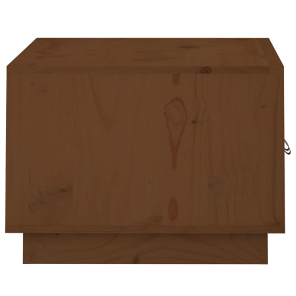 Sofabord honningbrunt 80x50x35 cm massivt fyrretræ