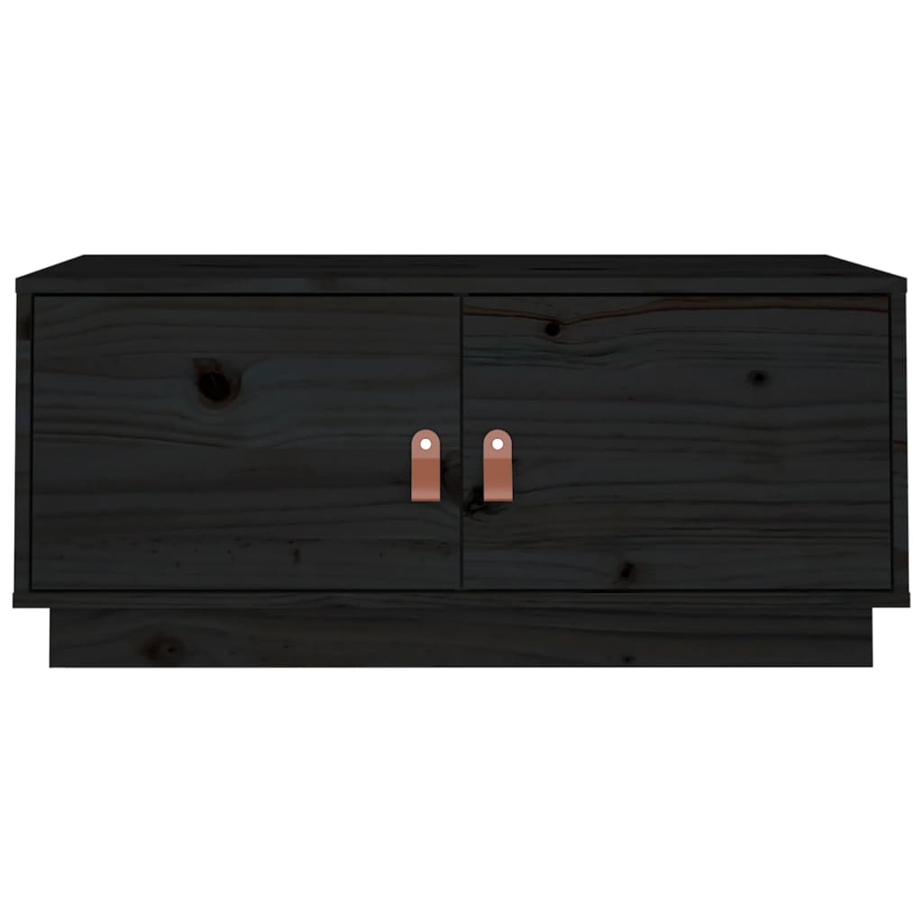 Sofabord Sort 80x50x35 cm Massiv Fyr