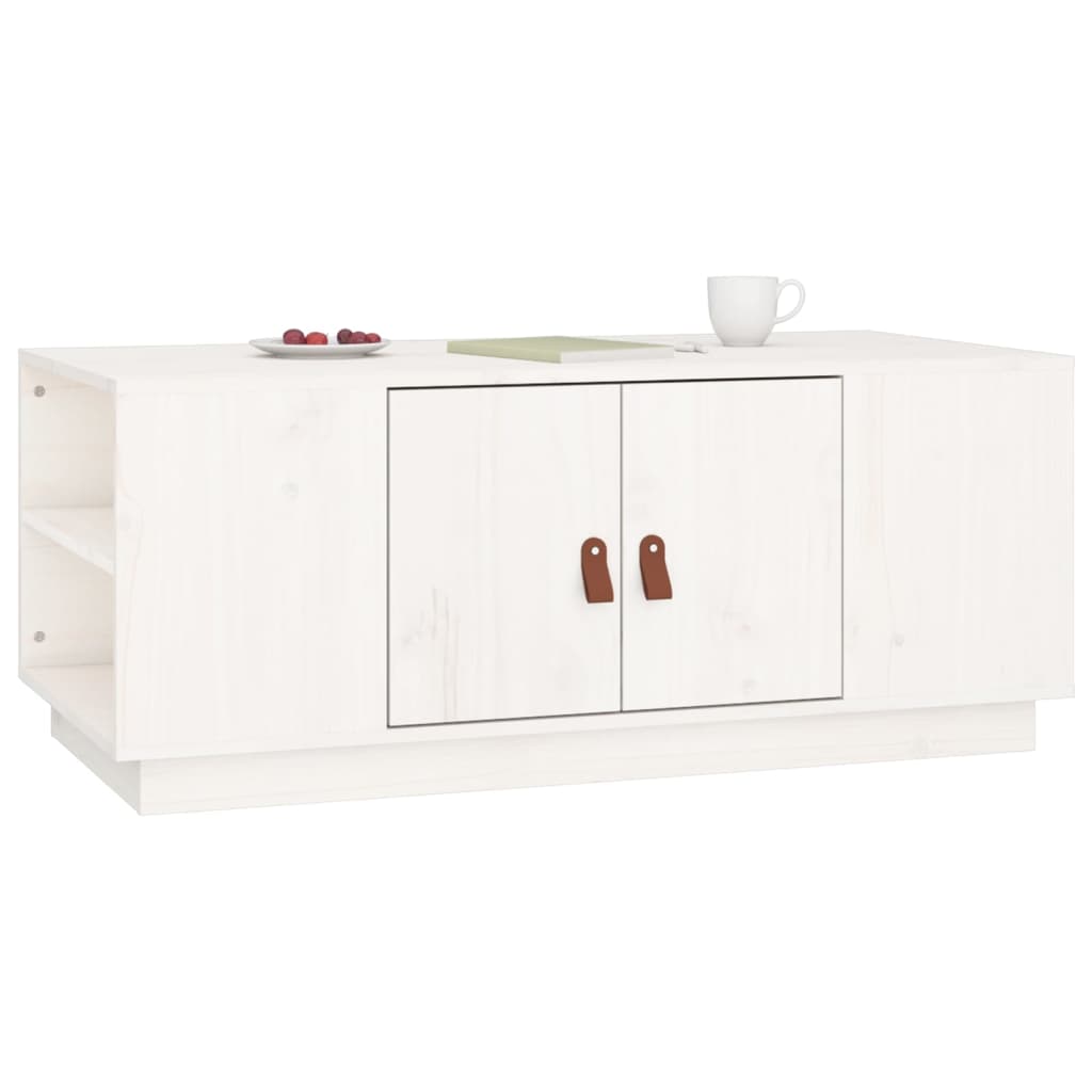 Sofabord Hvid 100x50x41 cm Massiv Fyr