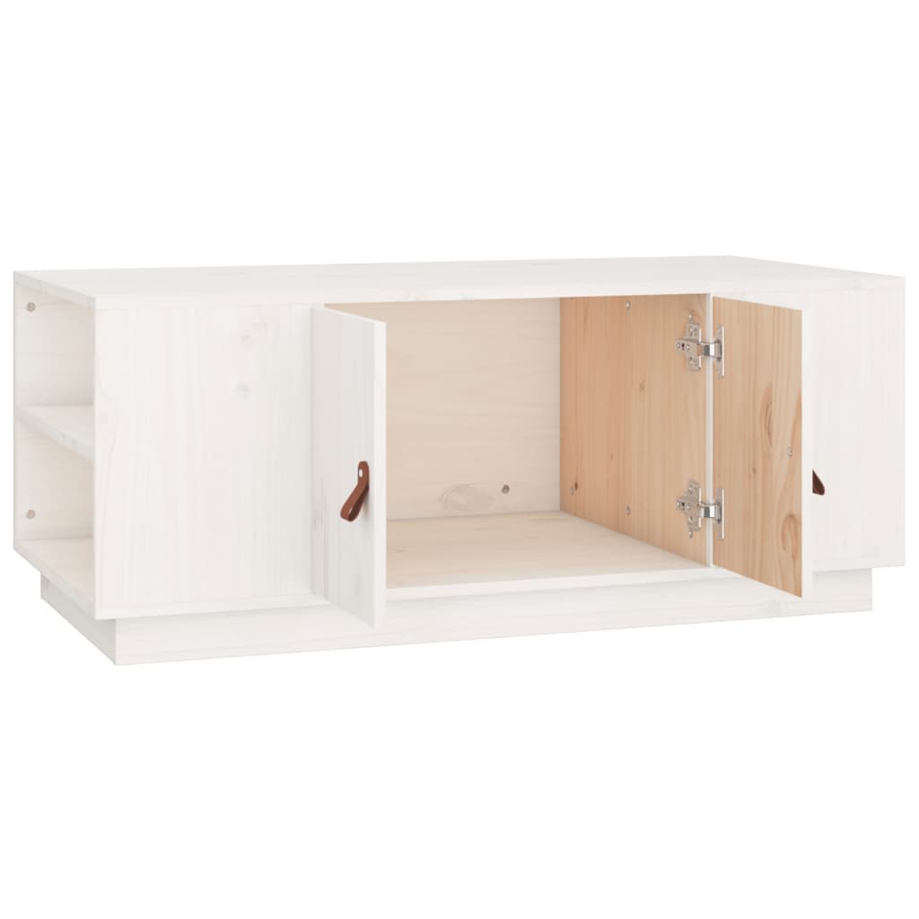 Sofabord Hvid 100x50x41 cm Massiv Fyr