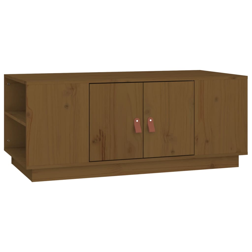Sofabord honningbrunt 100x50x41 cm massivt fyrretræ
