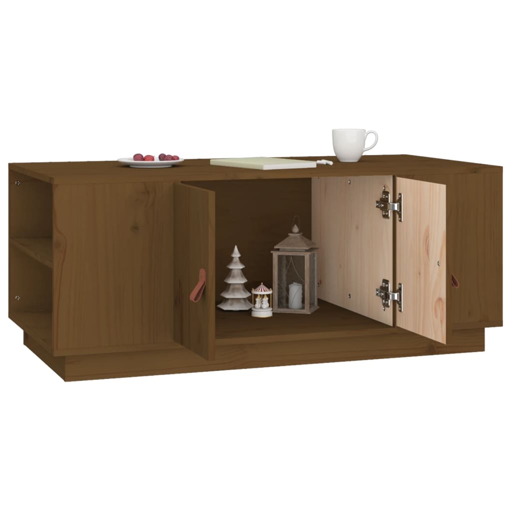 Sofabord honningbrunt 100x50x41 cm massivt fyrretræ