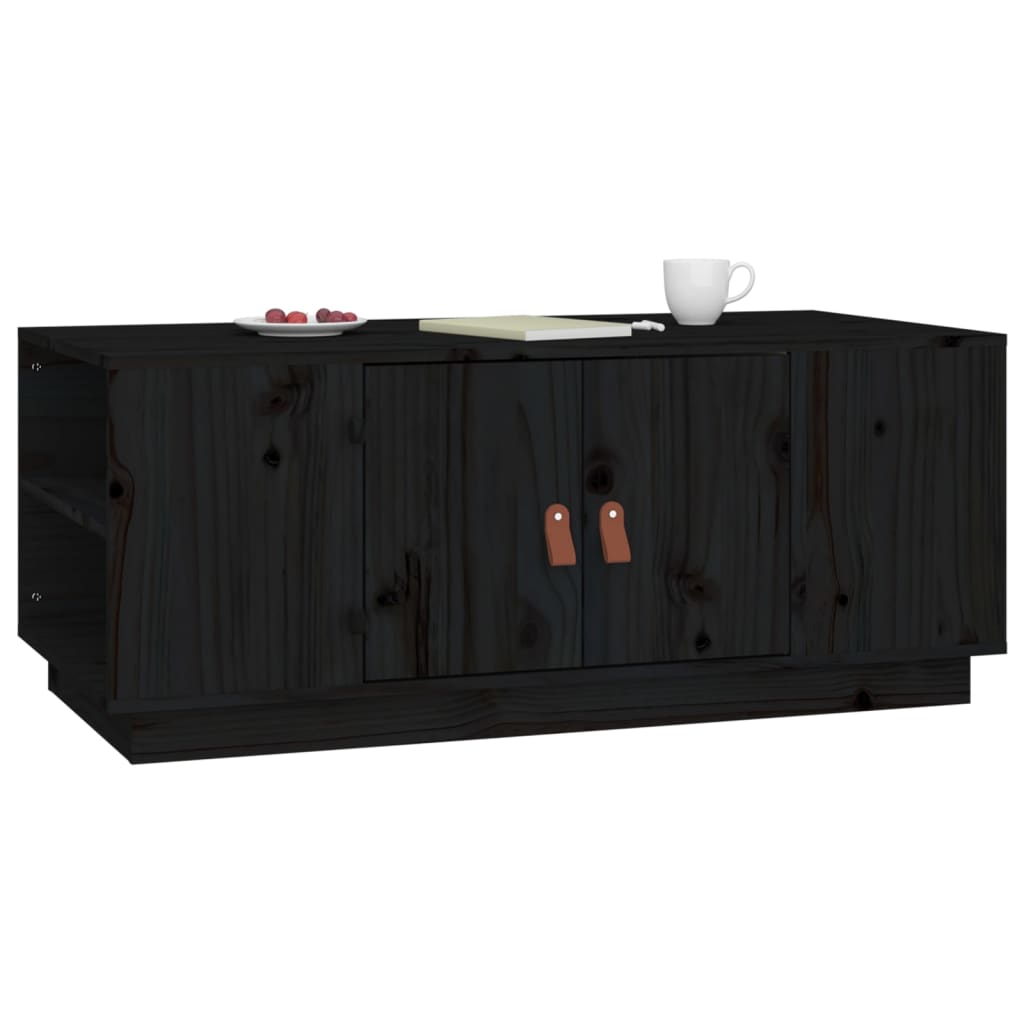 Sofabord Sort 100x50x41 cm Massiv Fyr