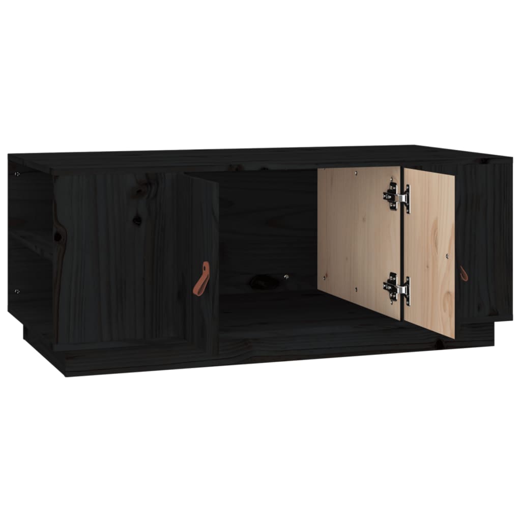 Sofabord Sort 100x50x41 cm Massiv Fyr