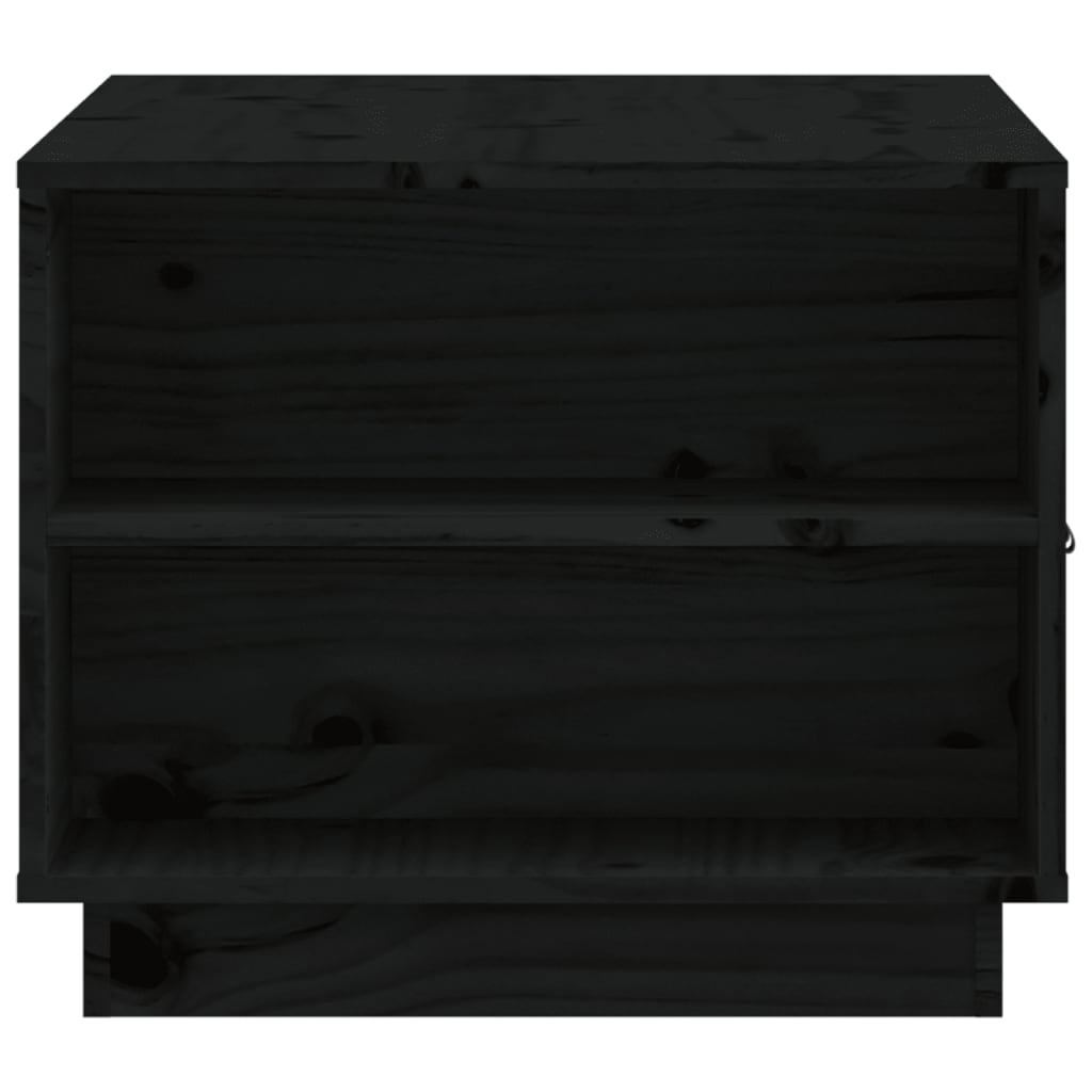 Sofabord Sort 100x50x41 cm Massiv Fyr