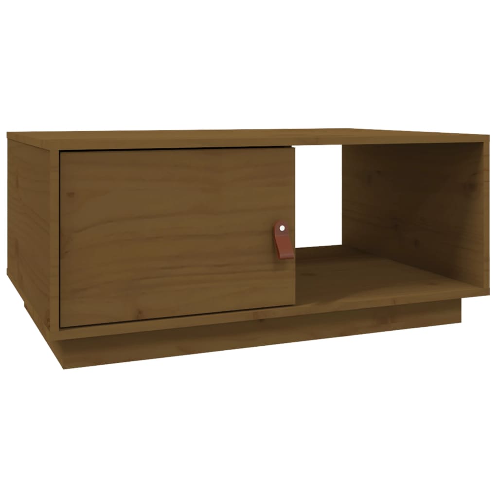 Sofabord honningbrunt 80x50x35,5 cm massivt fyrretræ