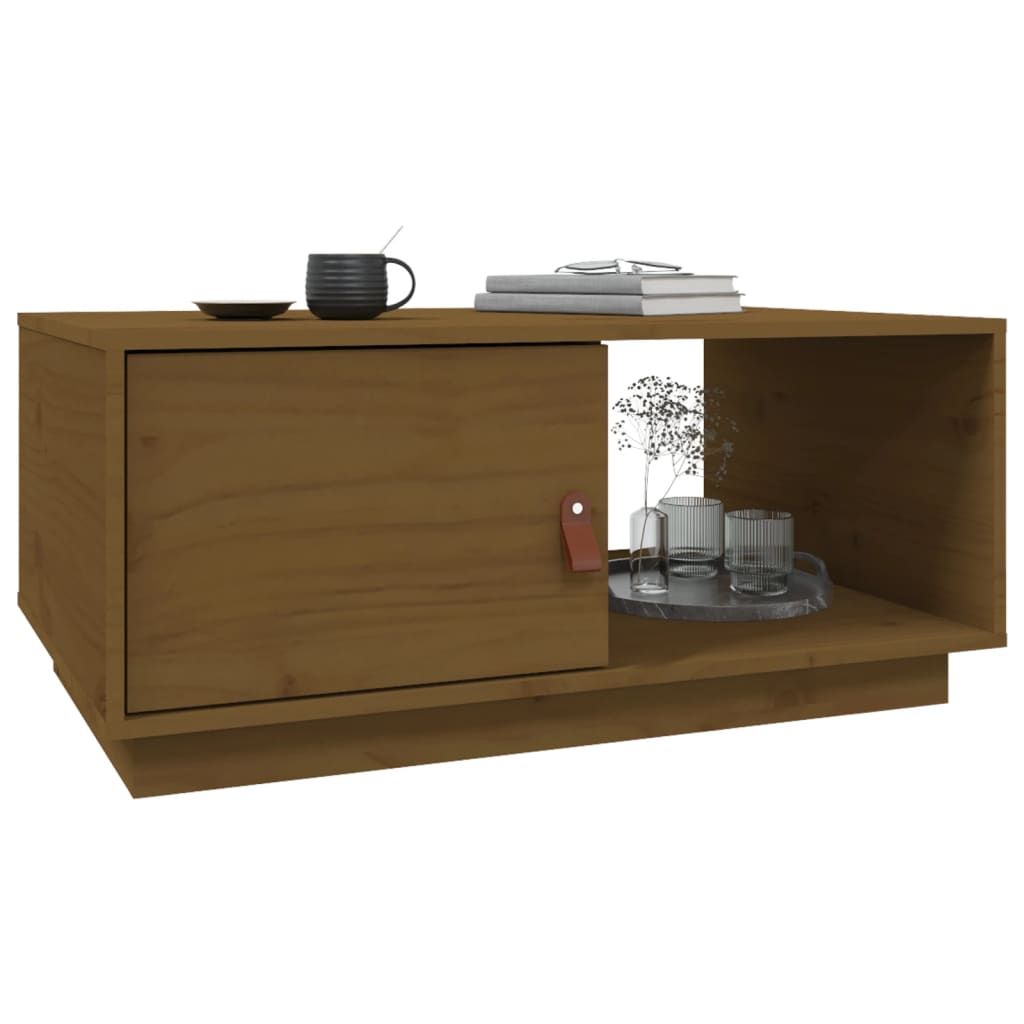 Sofabord honningbrunt 80x50x35,5 cm massivt fyrretræ