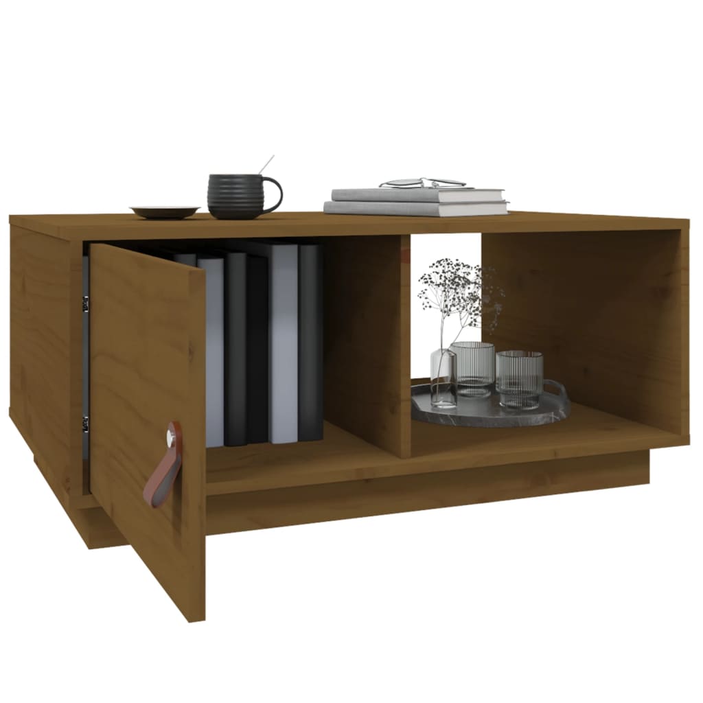 Sofabord honningbrunt 80x50x35,5 cm massivt fyrretræ