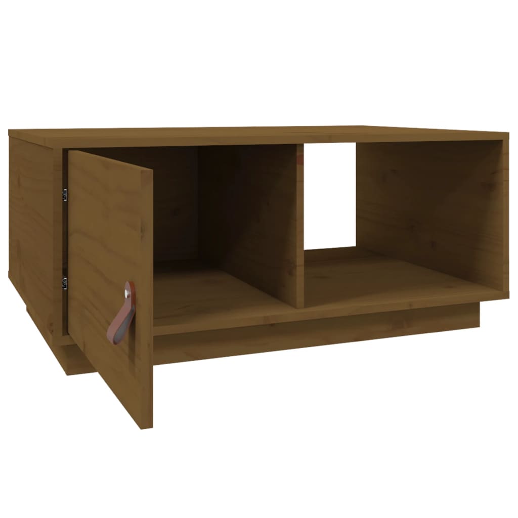Sofabord honningbrunt 80x50x35,5 cm massivt fyrretræ