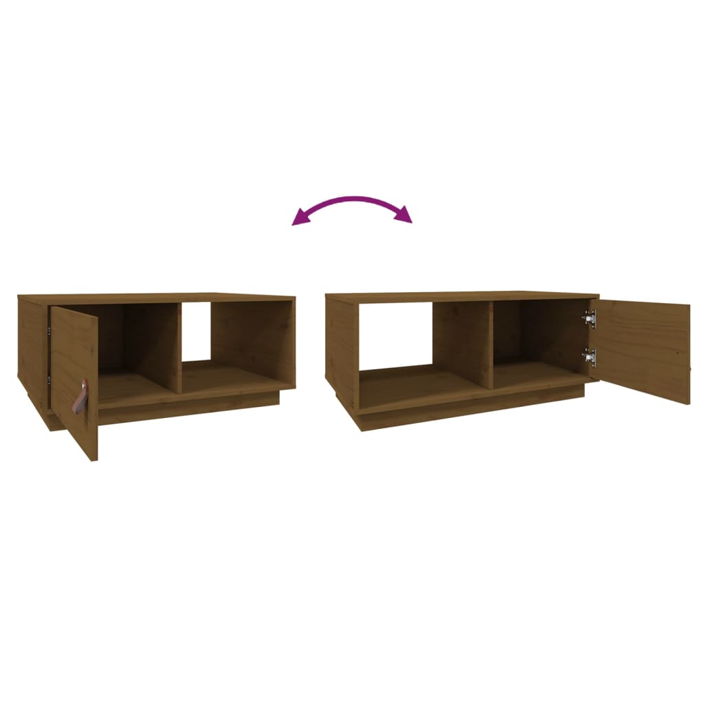 Sofabord honningbrunt 80x50x35,5 cm massivt fyrretræ