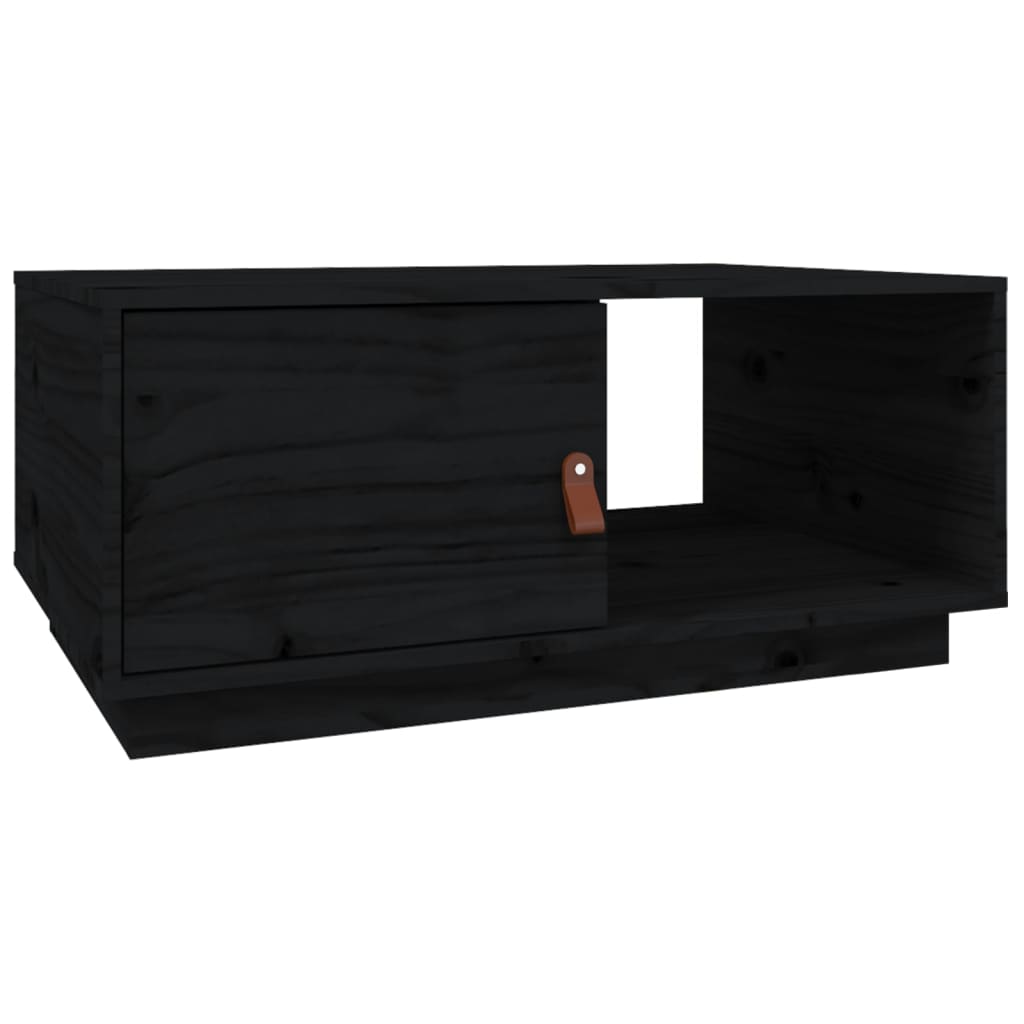 Sofabord Sort 80x50x35,5 cm Massiv Fyr