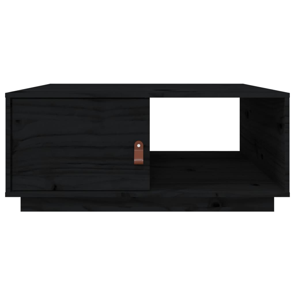 Sofabord Sort 80x50x35,5 cm Massiv Fyr