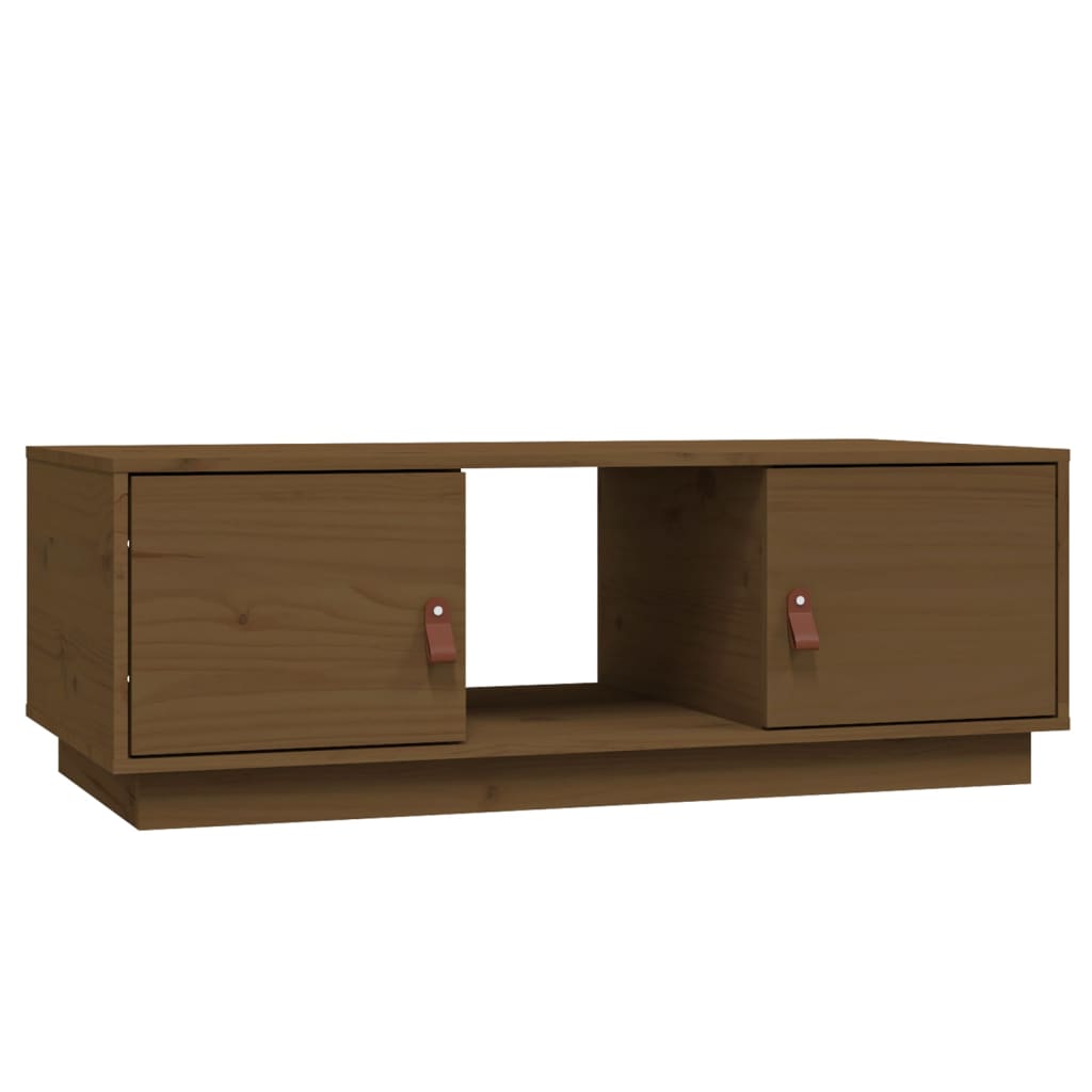 Sofabord honningbrunt 100x50x35 cm massivt fyrretræ