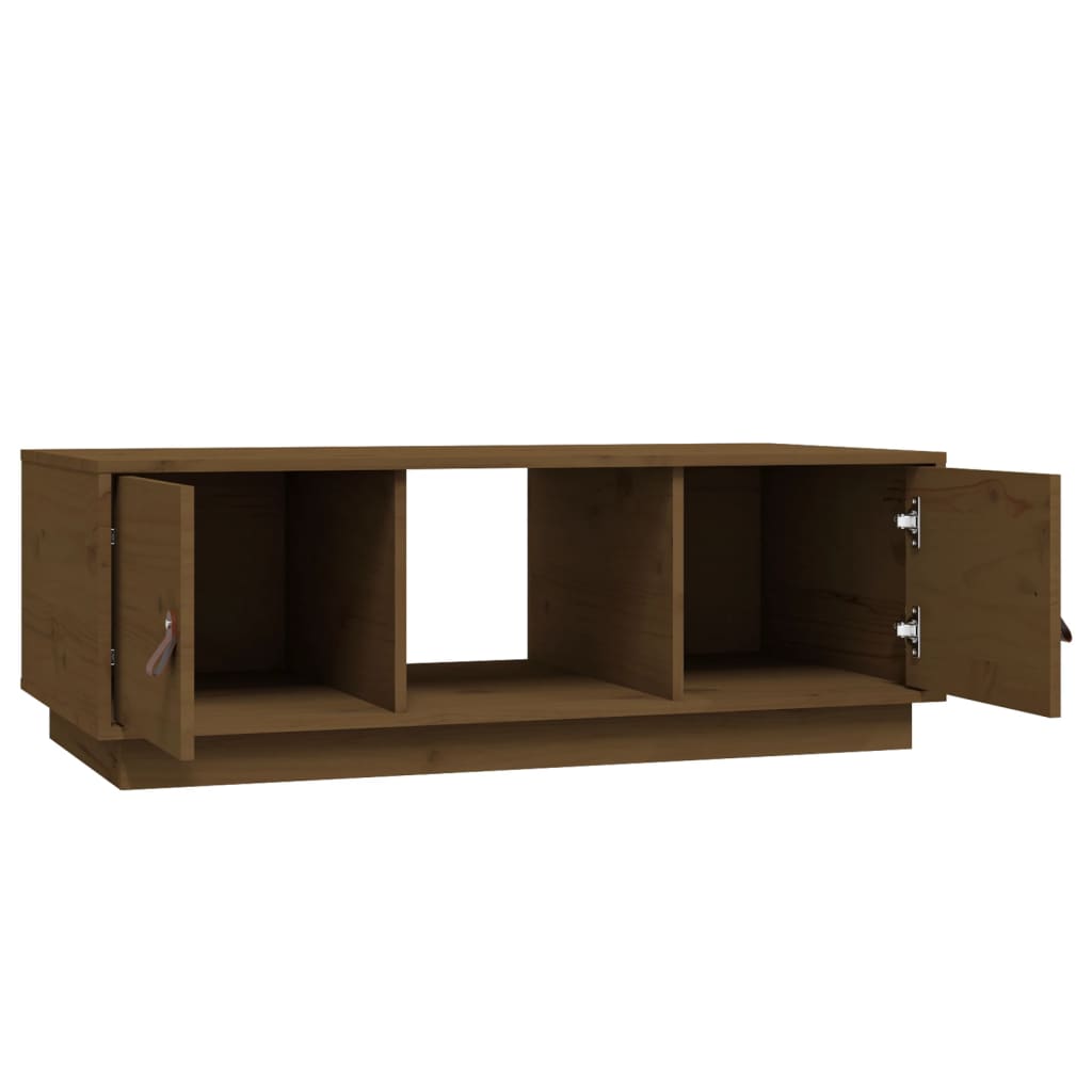 Sofabord honningbrunt 100x50x35 cm massivt fyrretræ