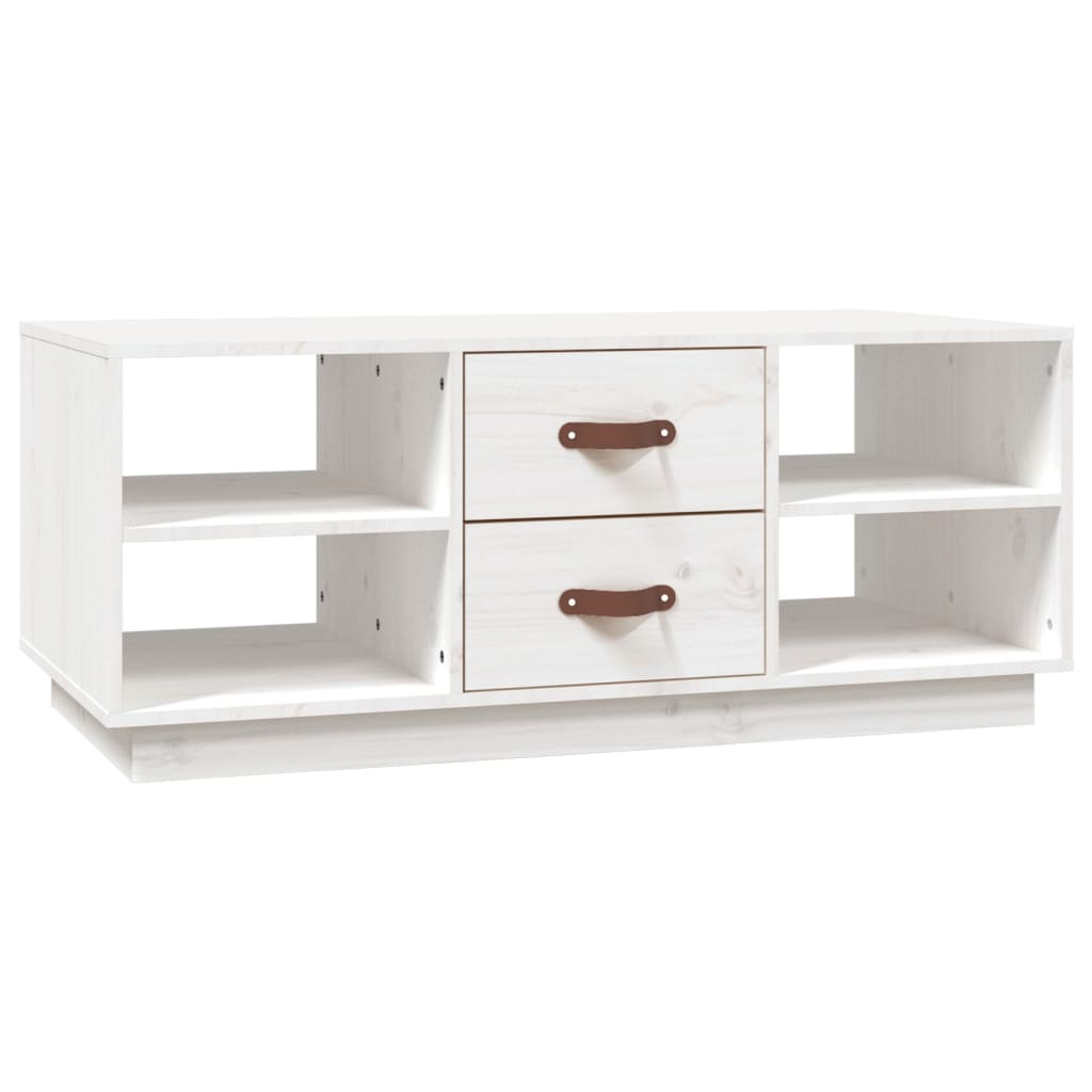 Sofabord Hvid 100x50x41 cm Massiv Fyr