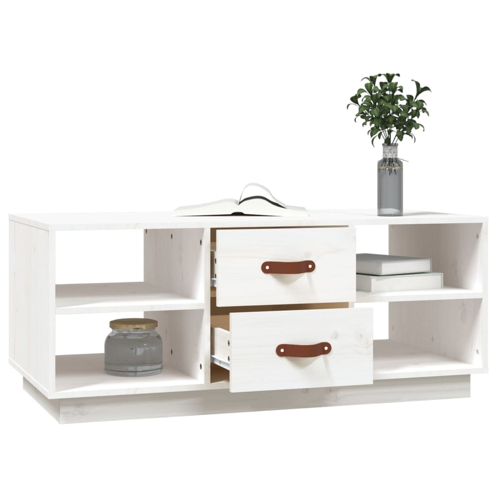 Sofabord Hvid 100x50x41 cm Massiv Fyr