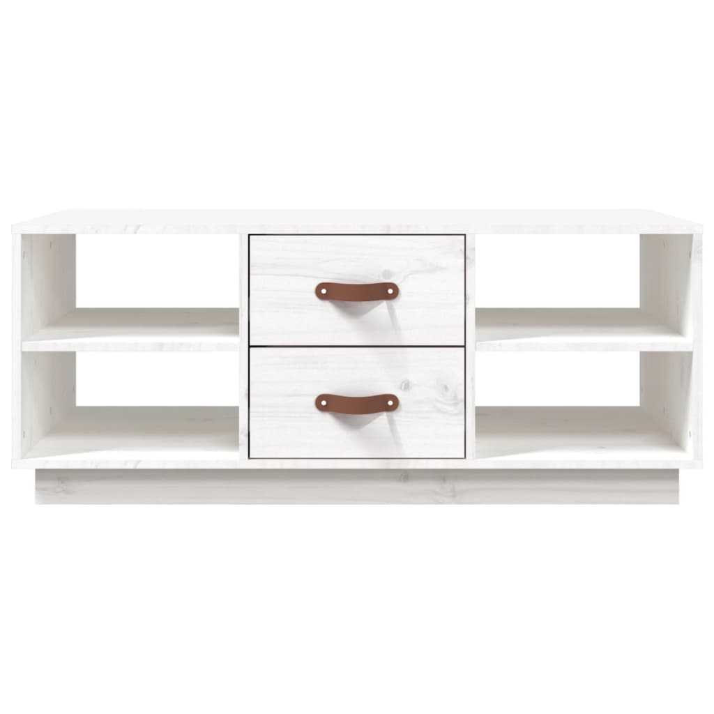 Sofabord Hvid 100x50x41 cm Massiv Fyr