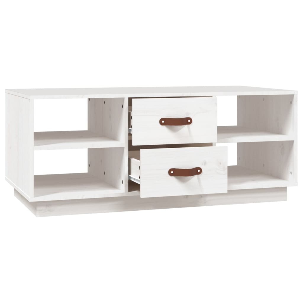 Sofabord Hvid 100x50x41 cm Massiv Fyr