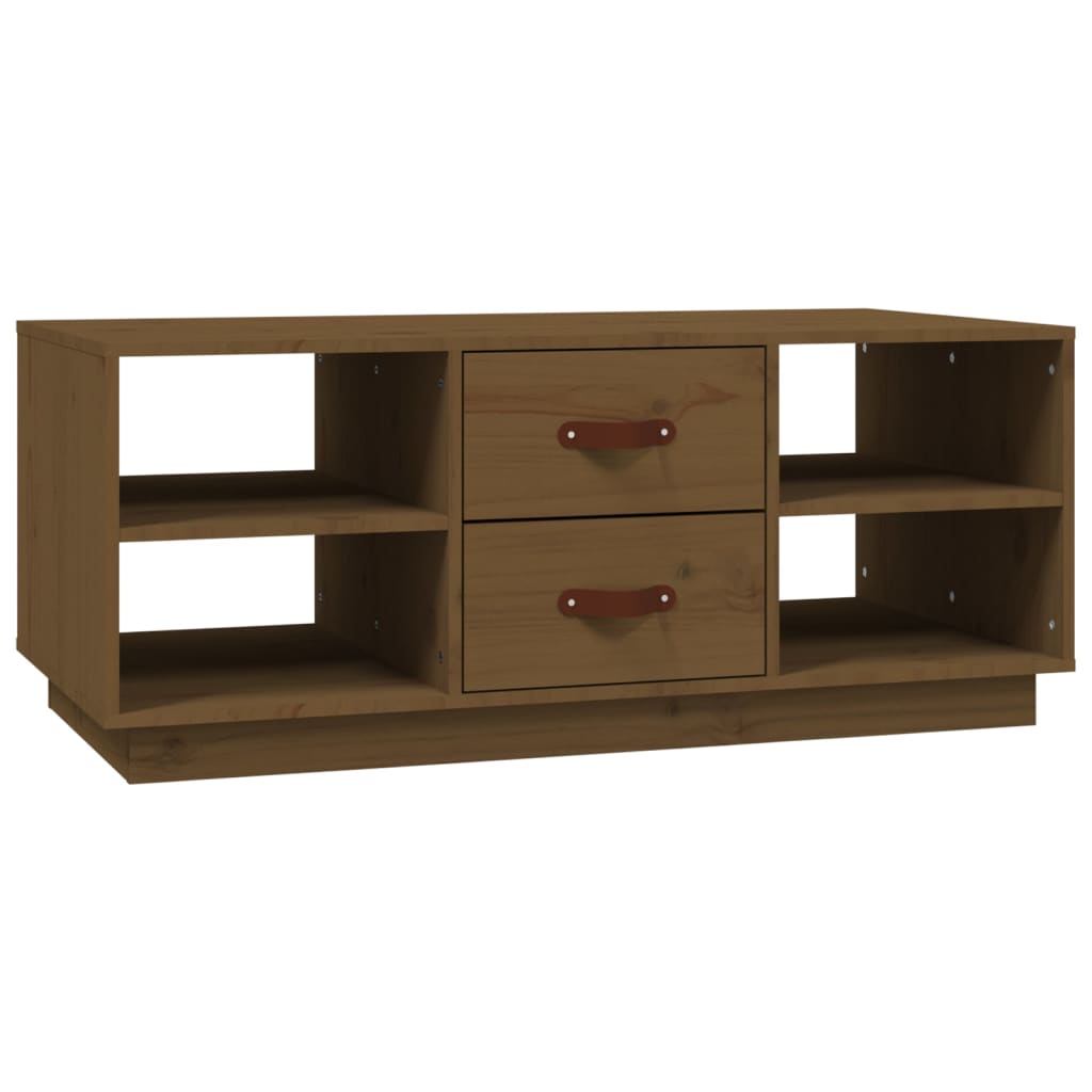 Sofabord honningbrunt 100x50x41 cm massivt fyrretræ
