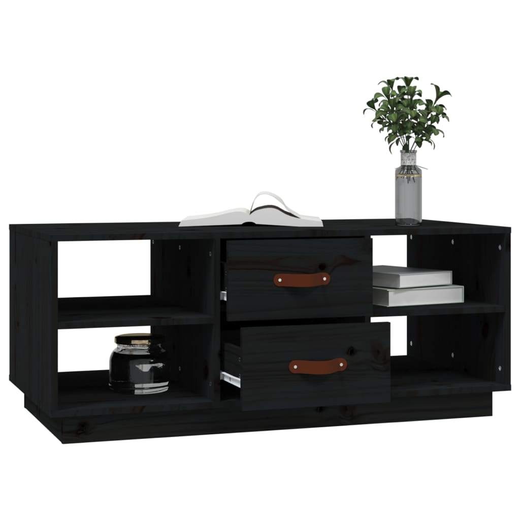 Sofabord Sort 100x50x41 cm Massiv Fyr