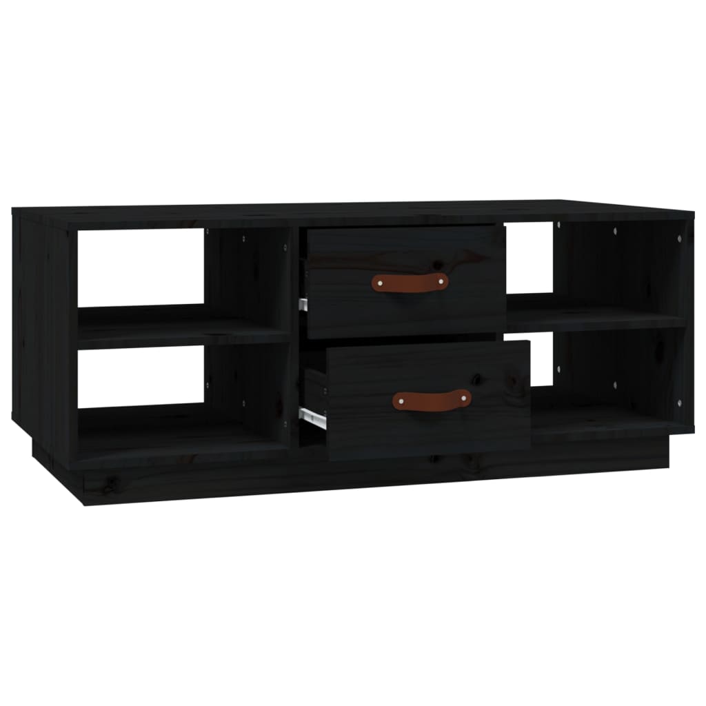 Sofabord Sort 100x50x41 cm Massiv Fyr
