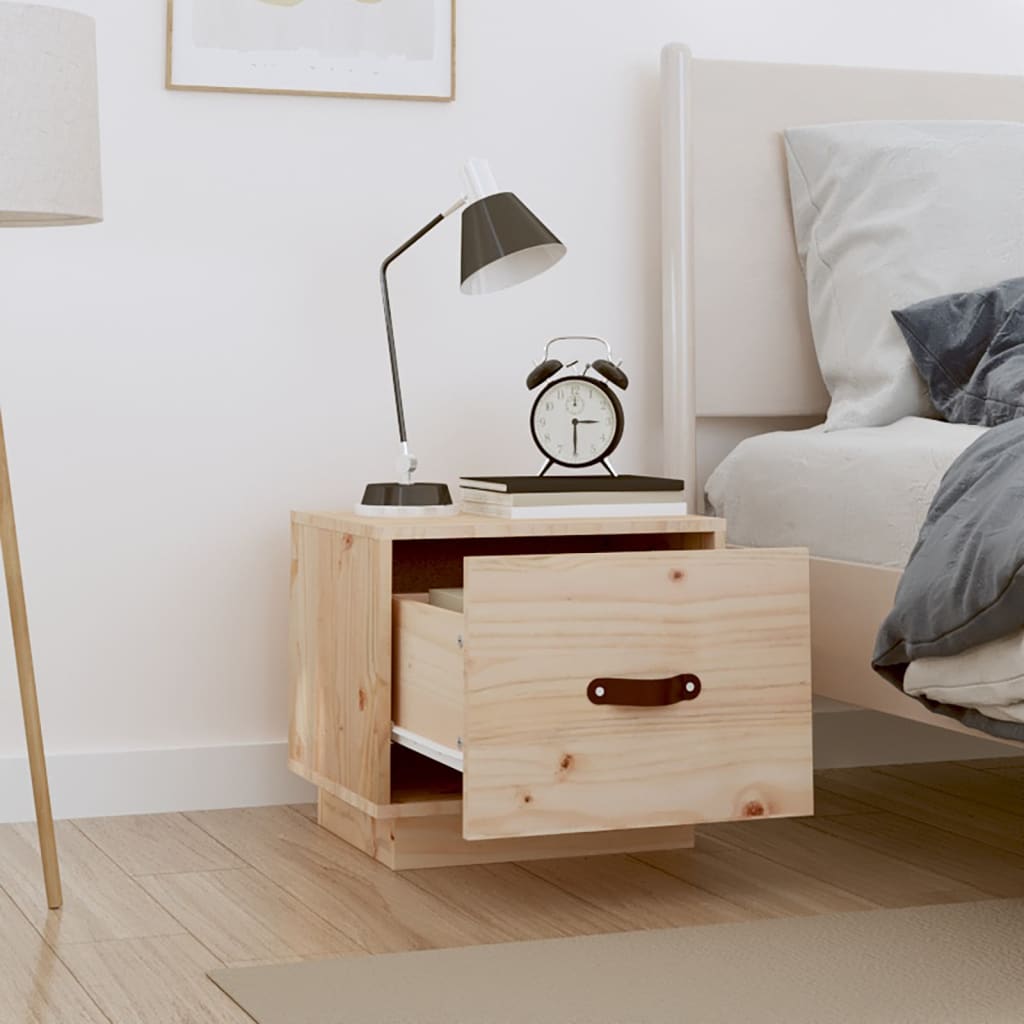 Sengeborde 2 stk 40x34x35 cm massivt fyrretræ