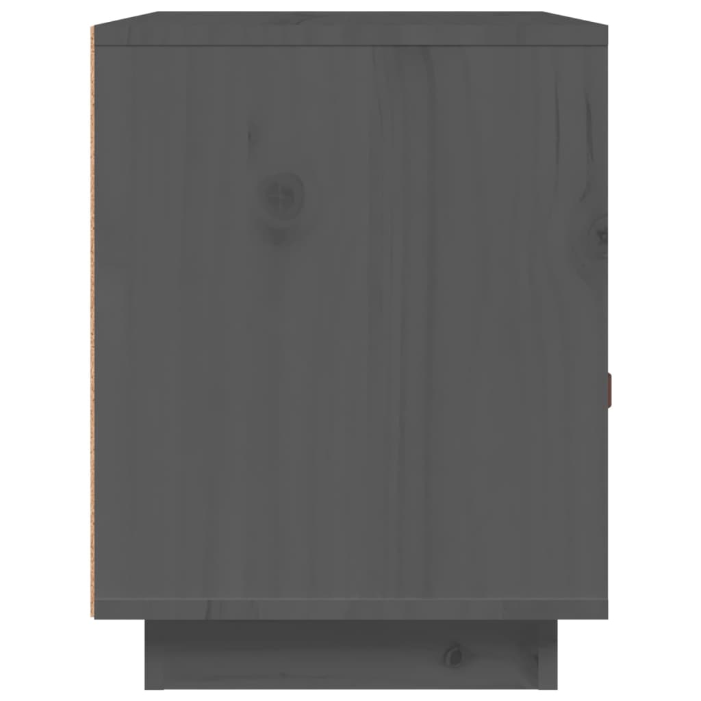 Sengeborde 2 stk Grå 40x34x45 cm massiv fyrretræ