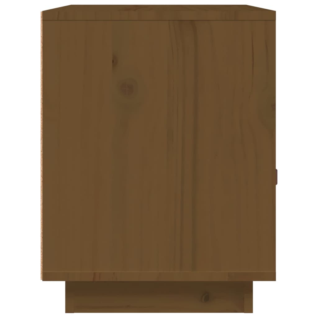 Sengebord honningbrunt 40x34x45 cm massivt fyrretræ