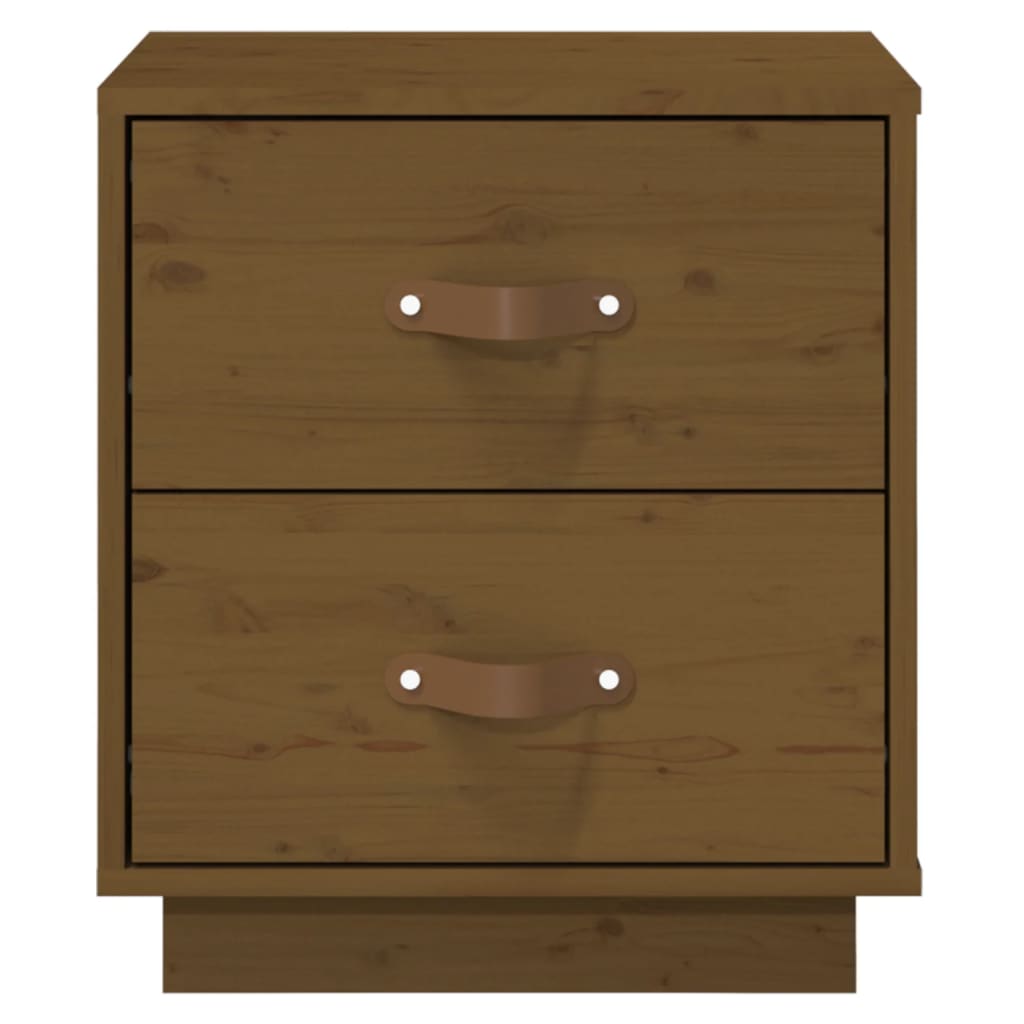 Sengebord honningbrunt 40x34x45 cm massivt fyrretræ