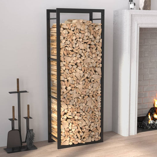 Brændestativ Mat Sort 50x28x132 cm Stål
