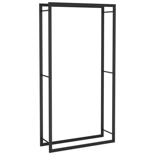 Brændestativ Mat Sort 80x28x154 cm Stål