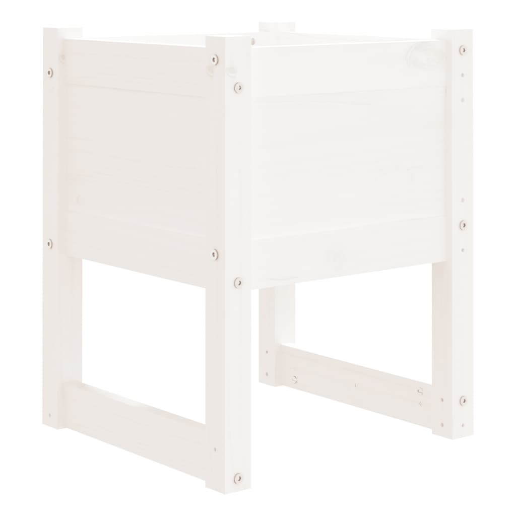 Plantepotte Hvid 40x40x52,5 cm Massiv Fyrretræ