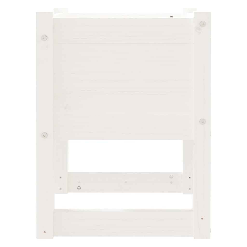 Plantepotte Hvid 40x40x52,5 cm Massiv Fyrretræ