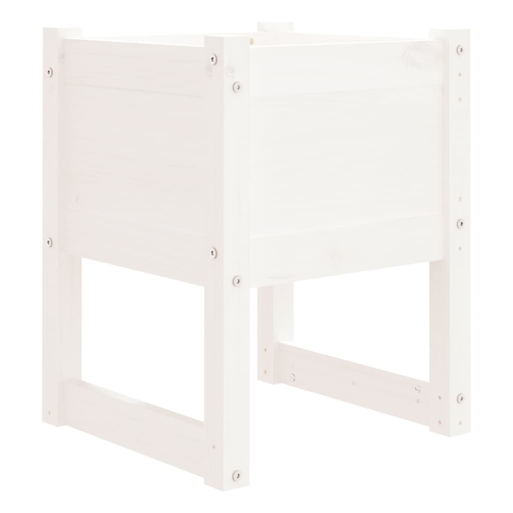 Plantepotte 2 stk Hvid 40x40x52,5 cm massiv fyrretræ