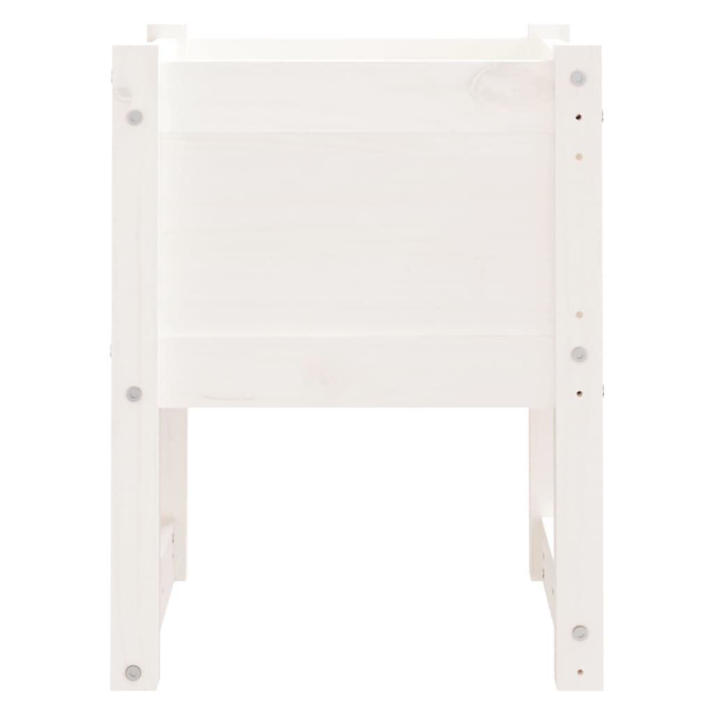 Plantepotte 2 stk Hvid 40x40x52,5 cm massiv fyrretræ