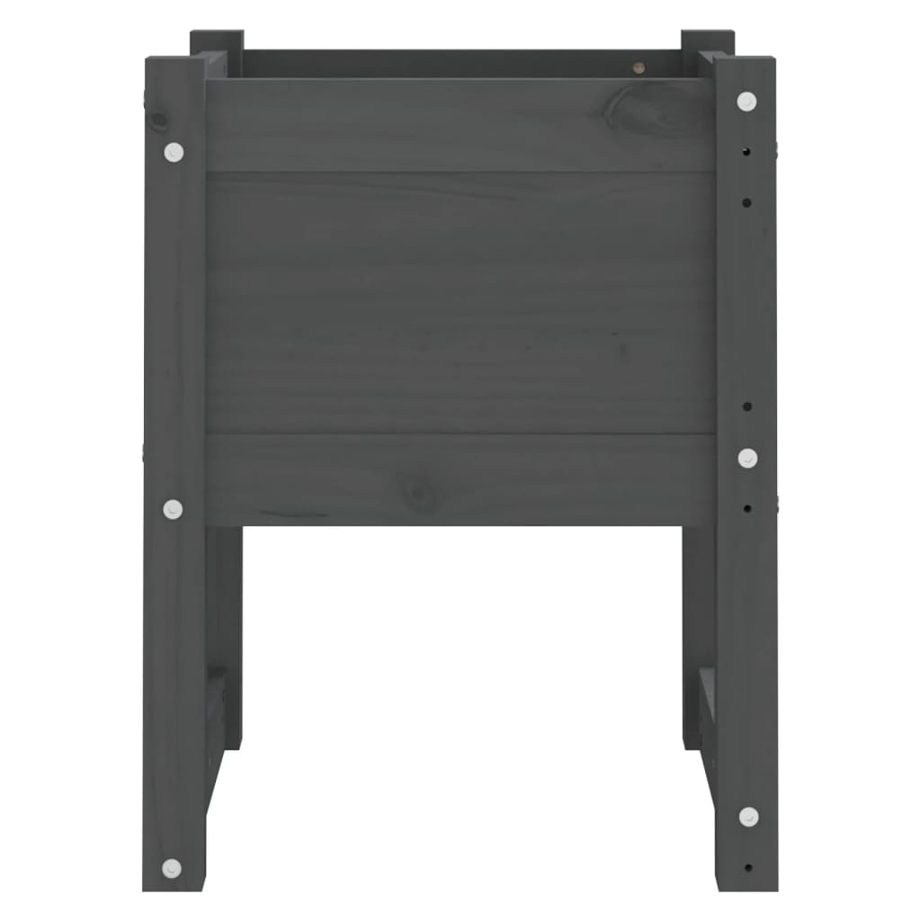 Plantepotte 2 stk Grå 40x40x52,5 cm massiv fyrretræ
