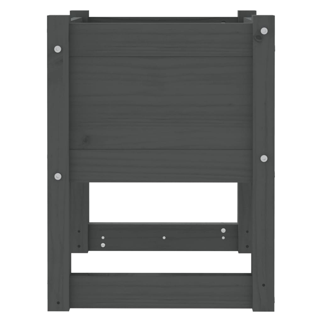 Plantepotte 2 stk Grå 40x40x52,5 cm massiv fyrretræ