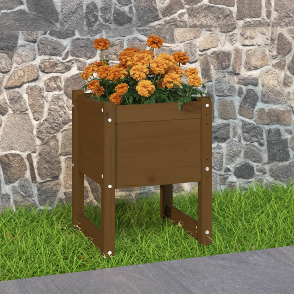 Plantekrukke honningbrun 40x40x52,5 cm massivt fyrretræ
