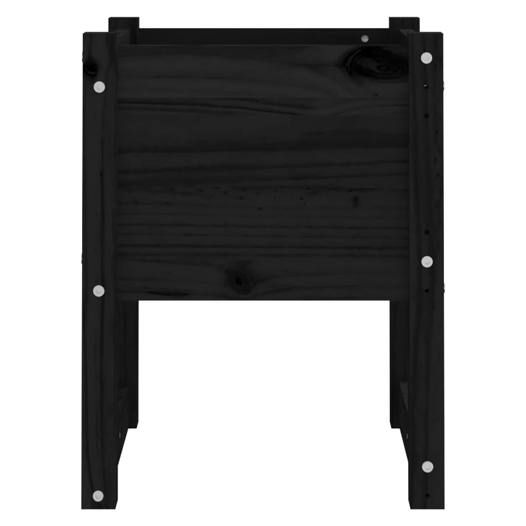 Plantepotte Sort 40x40x52,5 cm Massiv Fyrretræ