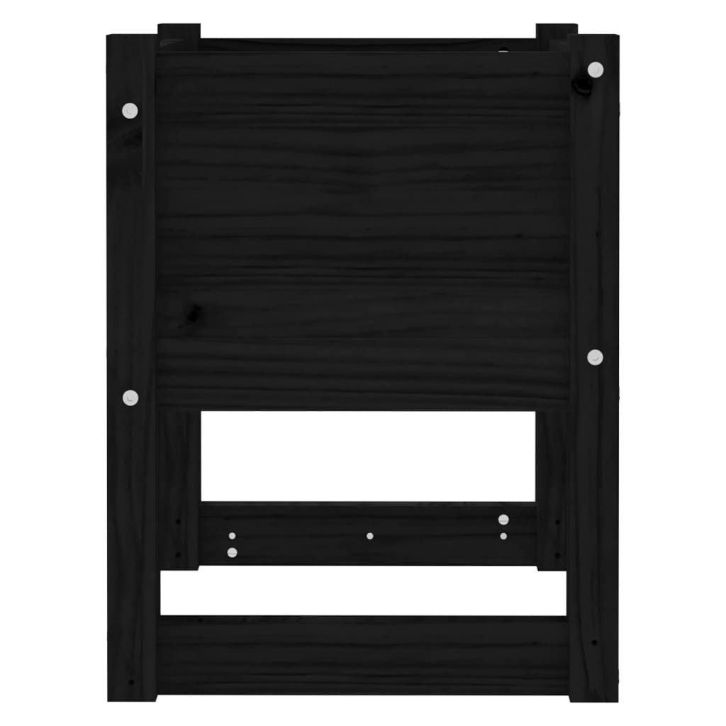 Plantepotte Sort 40x40x52,5 cm Massiv Fyrretræ