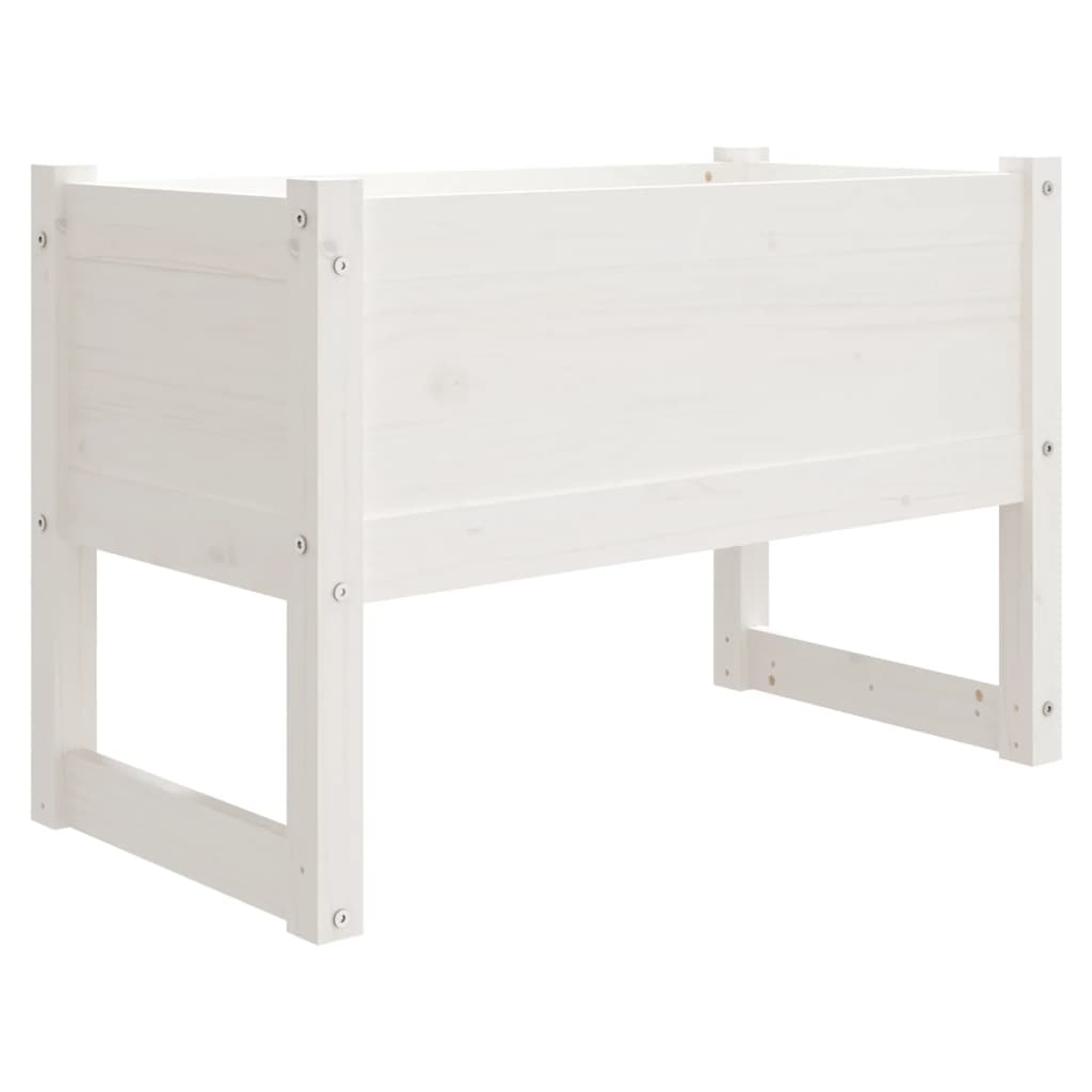 Plantepotte Hvid 78x40x52 cm Massiv Fyrretræ
