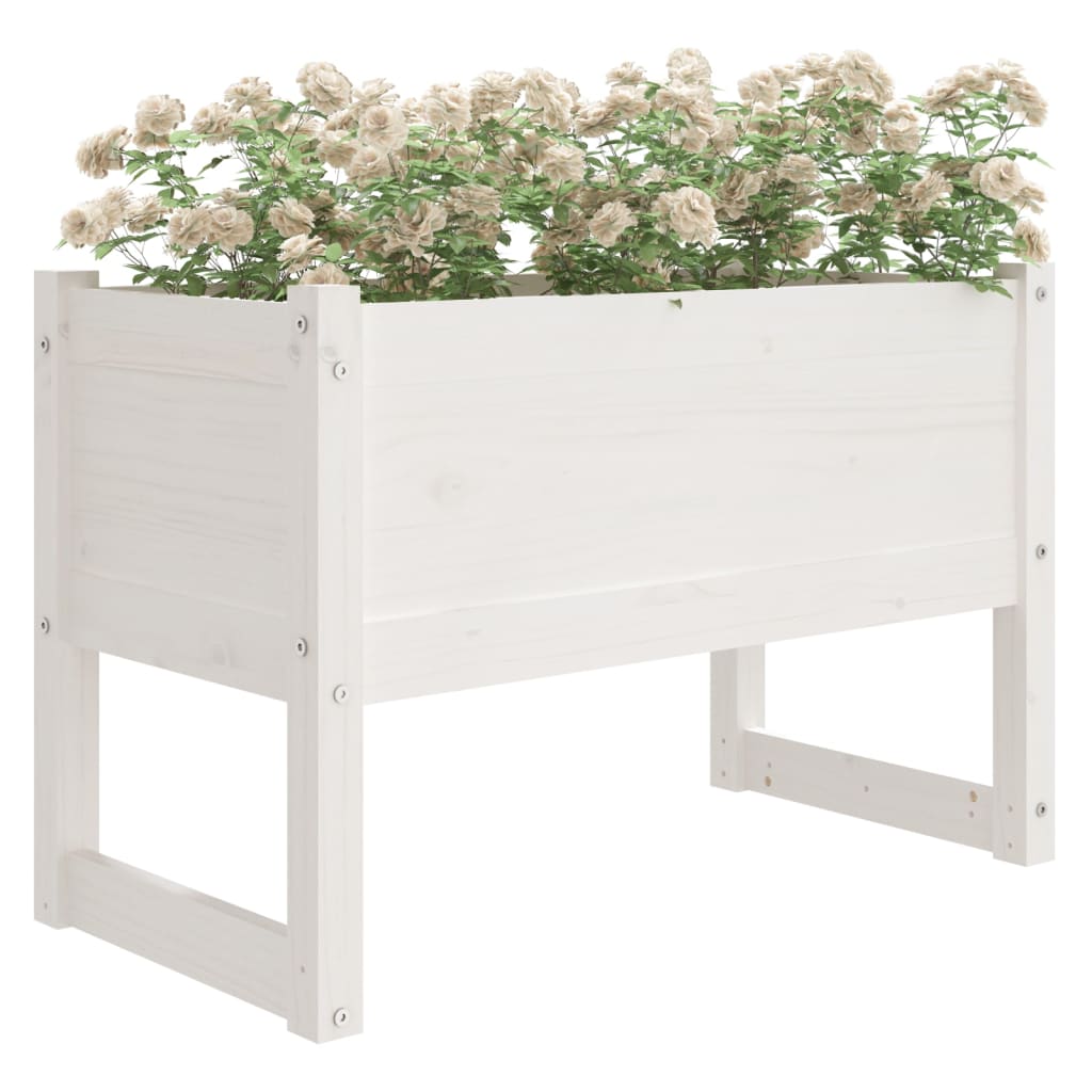 Plantepotte Hvid 78x40x52 cm Massiv Fyrretræ