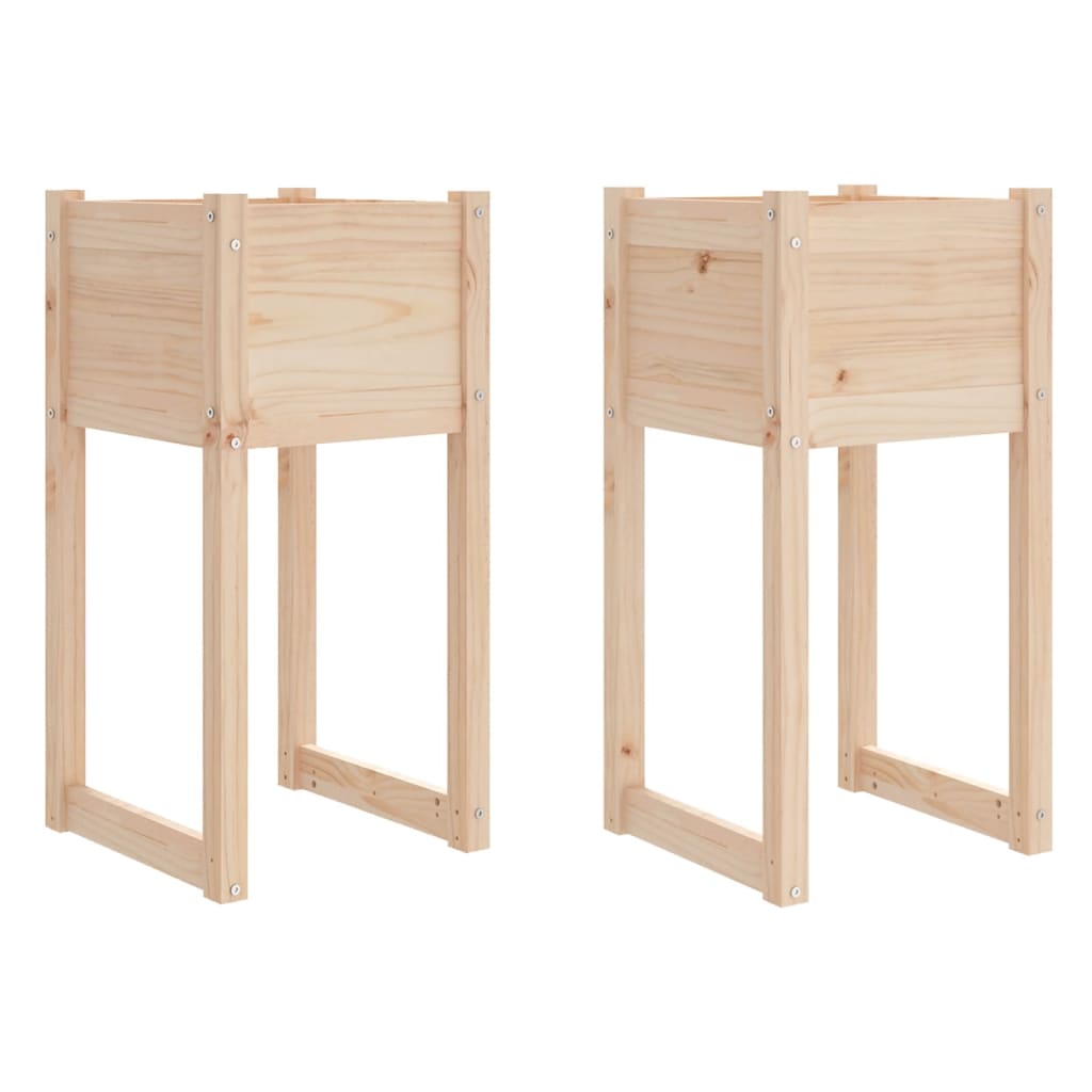 Plantekrukker 2 stk 40x40x81 cm massivt fyrretræ