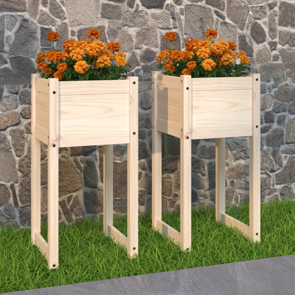 Plantekrukker 2 stk 40x40x81 cm massivt fyrretræ