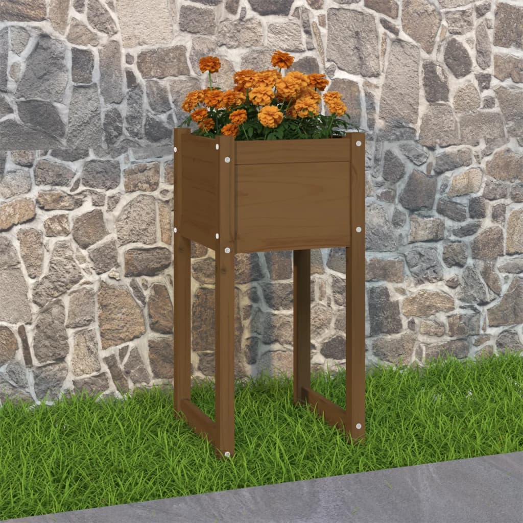 Plantekrukke honningbrun 40x40x81 cm massivt fyrretræ
